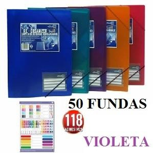 CARPETAS REORGANIZABLE 20 FUNDAS + SEPARADORES OFFICE BOX VIOLETA