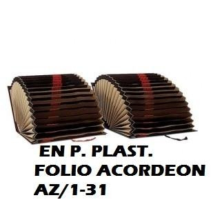 CLASIFICADOR FUELLE  CARTON FORRADO EN P. PLAST. FOLIO ACORDEÓN AZ/1-31