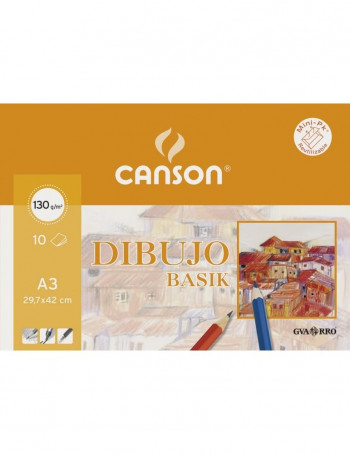 PACK PAPEL DIBUJO CANSON A/3 SIN MARGEN 130 GRS