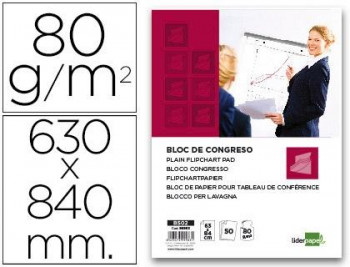 BLOC CONGRESO LIDERPAPEL LISO 63X84CM 25+5H 80/M2